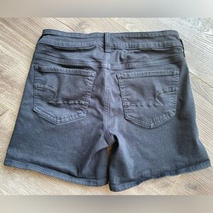 American Eagle soft black super stretch cotton blend mid rise 4” shorts